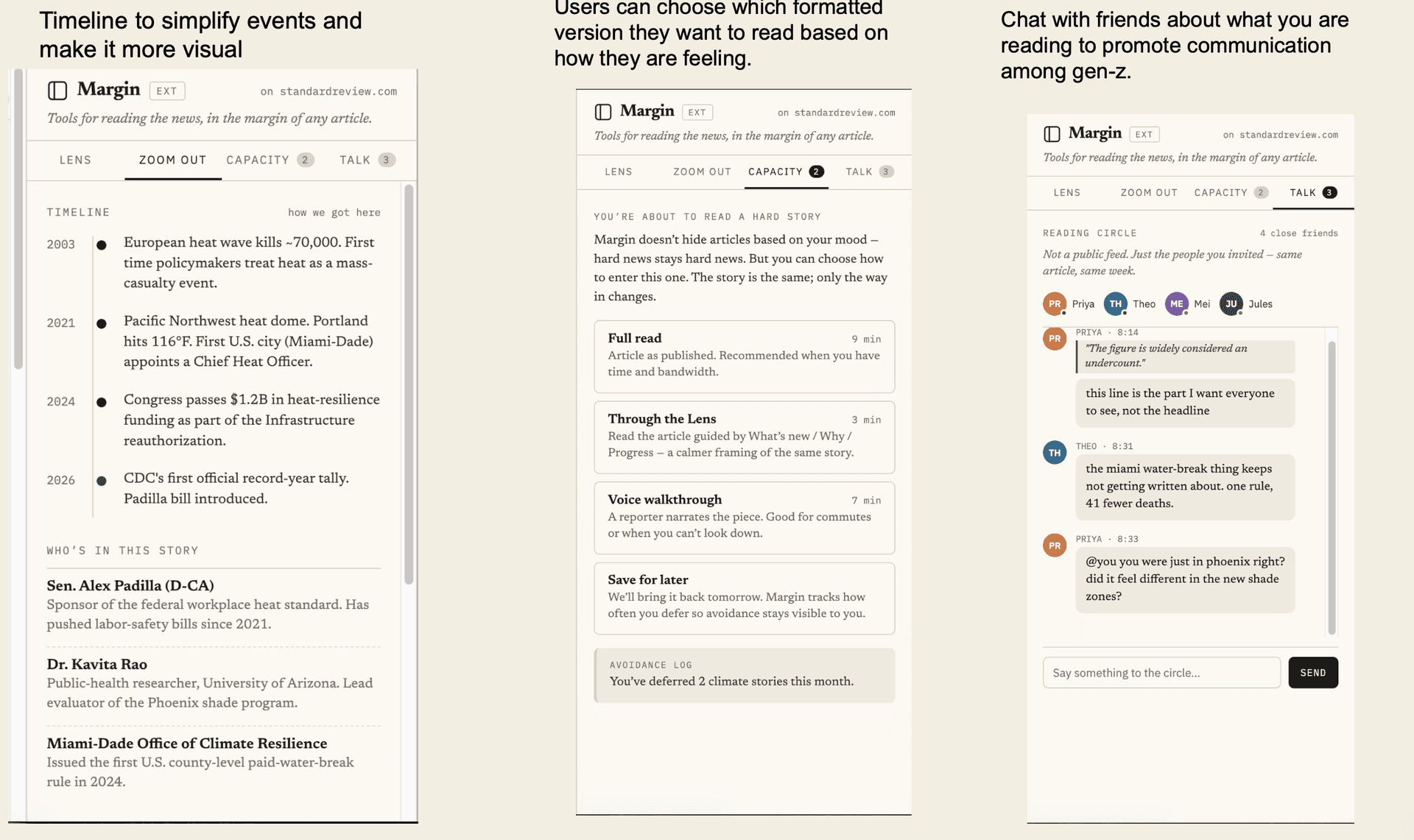 Timeline feature