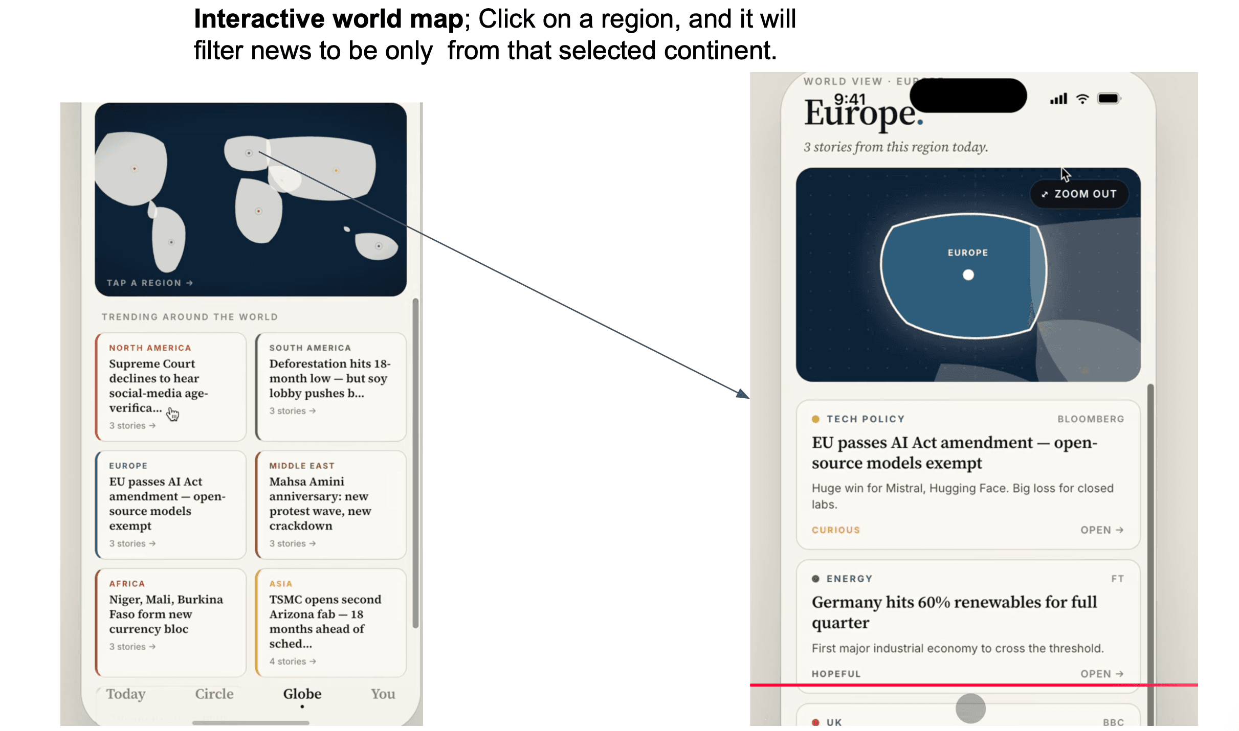 World map feature